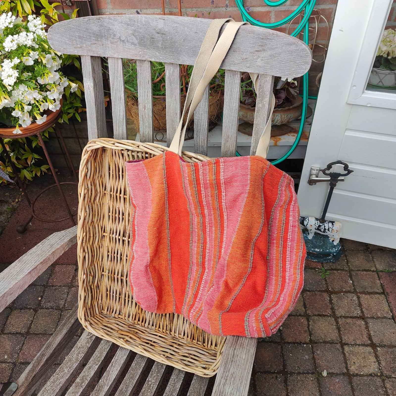 Handgemaakte Kelim Stof Strandtas - Roze, Ophalen of Verzenden, Nieuw, Roze, Shopper