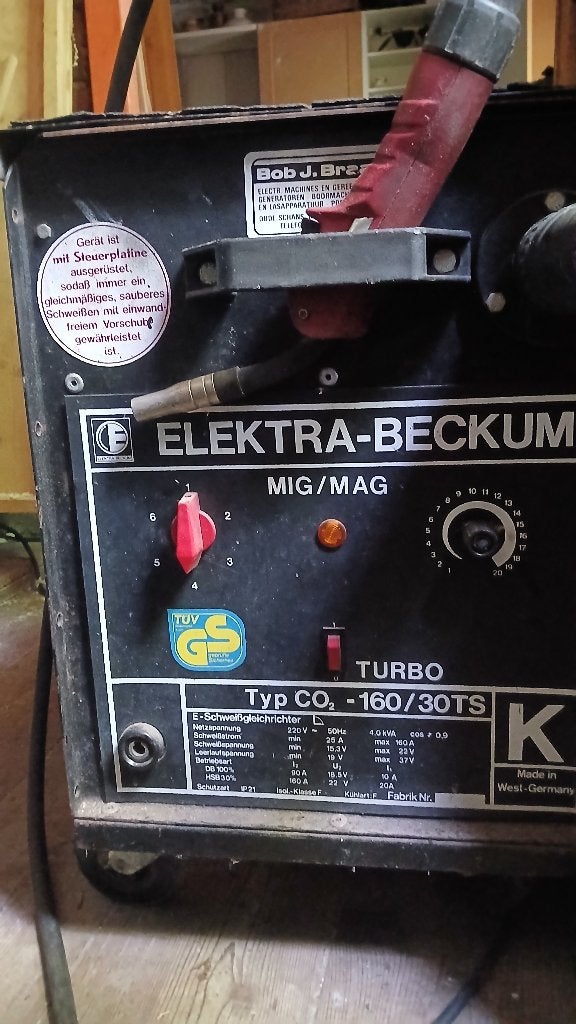 Elektrisch Beckum co2 lasapparaat mig mag, Ophalen, Zo goed als nieuw, 250 ampère of meer, Co2
