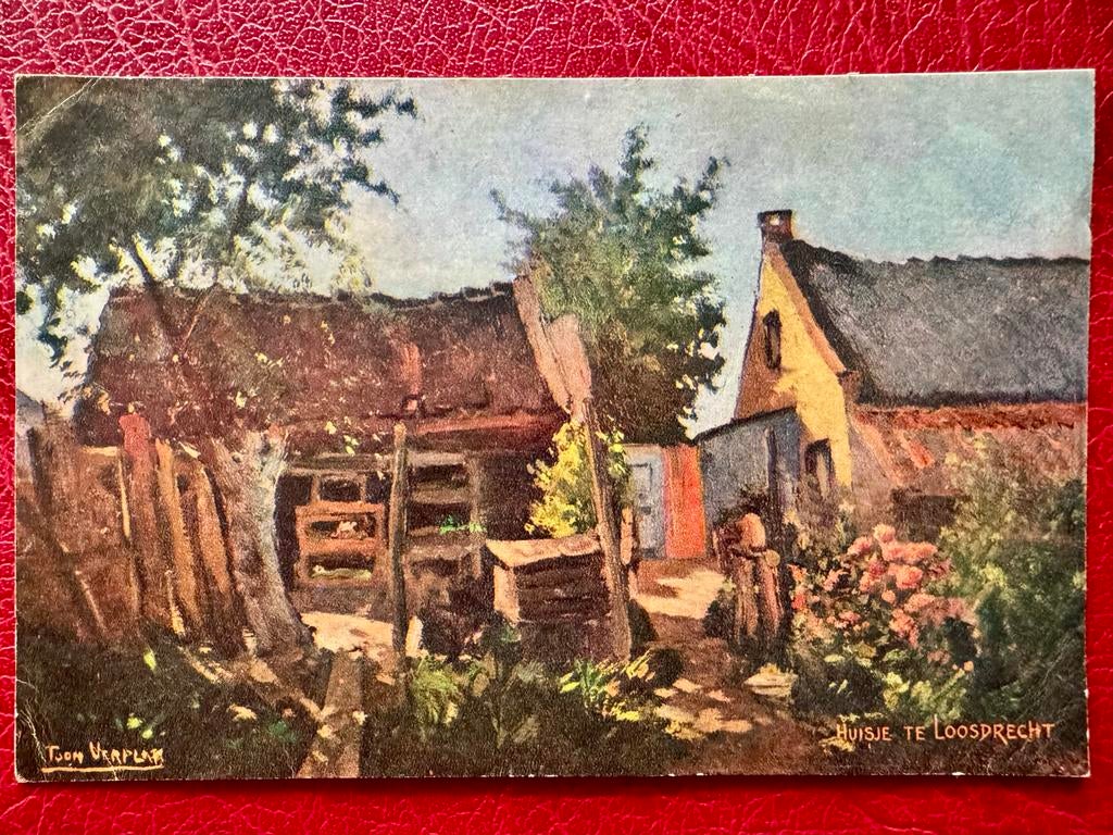 Oude Ansichtkaart: Huisje te Loosdrecht, door Tjon Verplak, Ophalen of Verzenden, Voor 1920, Gelopen, Utrecht