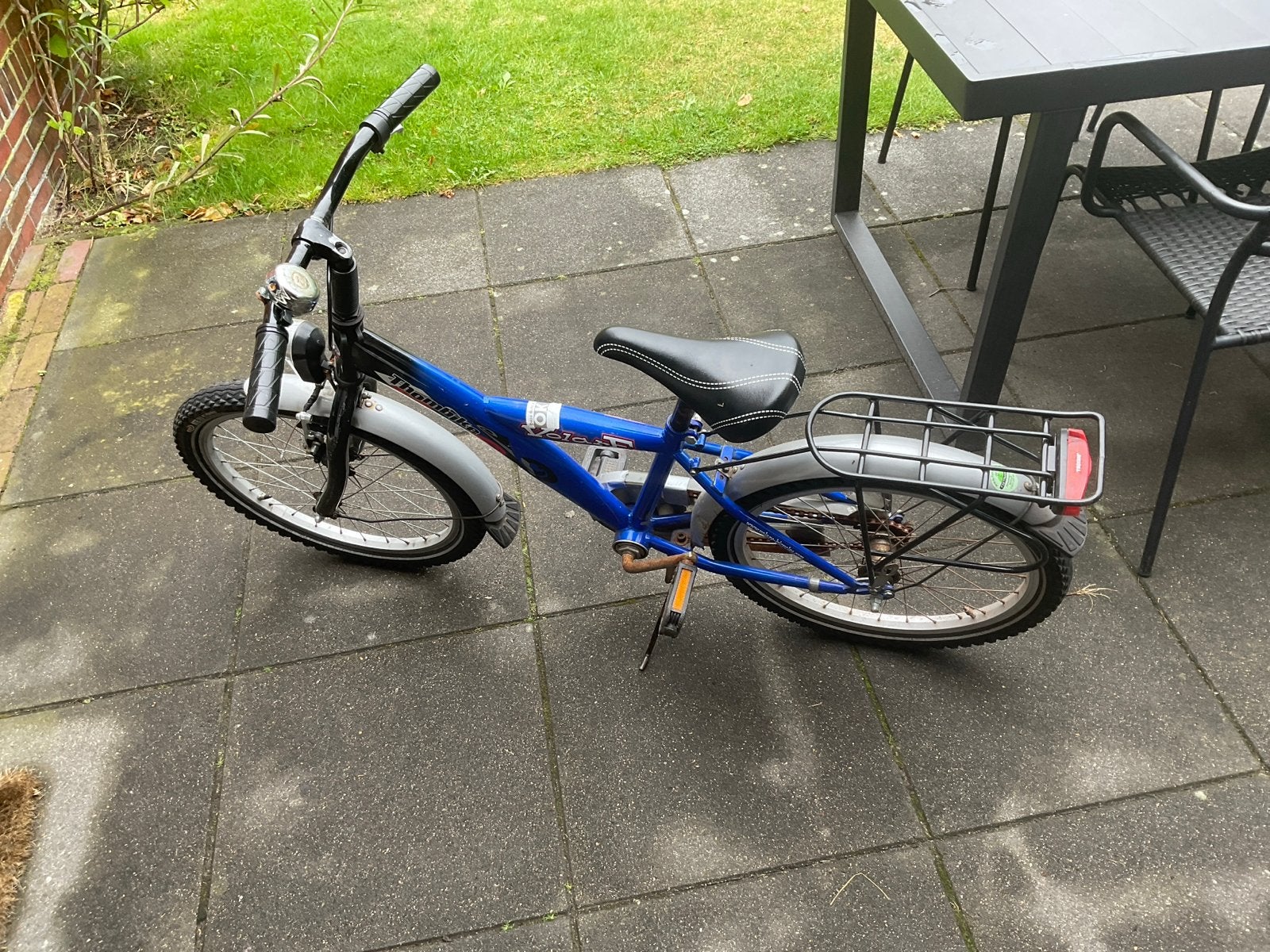 Blauwe kinderfiets 20 inch, Ophalen, Gebruikt, Terugtraprem, 20 inch of meer