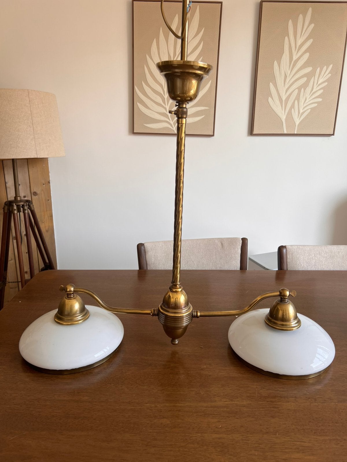 Vintage eettafel lamp, Ophalen, Gebruikt, Vintage, E27 (groot)