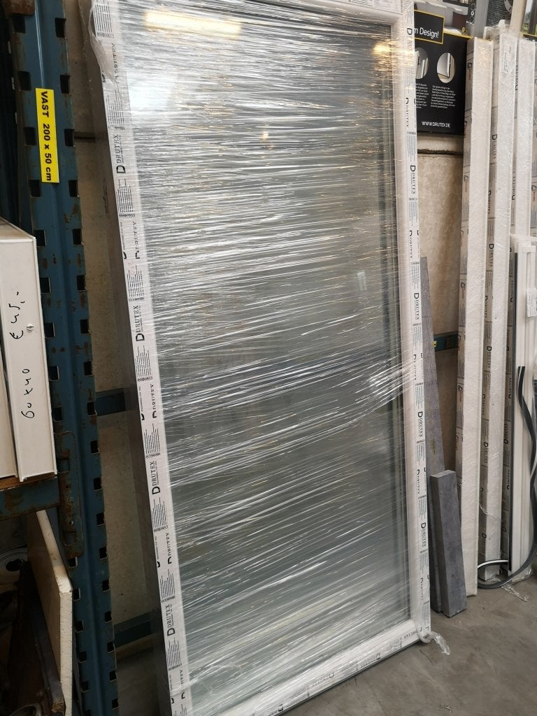 Kunststof vast kozijn 100 x 215 wit RAL 9016, Doe-het-zelf en Verbouw, Kunststof, Raamkozijn, Niet ingevuld, Nieuw