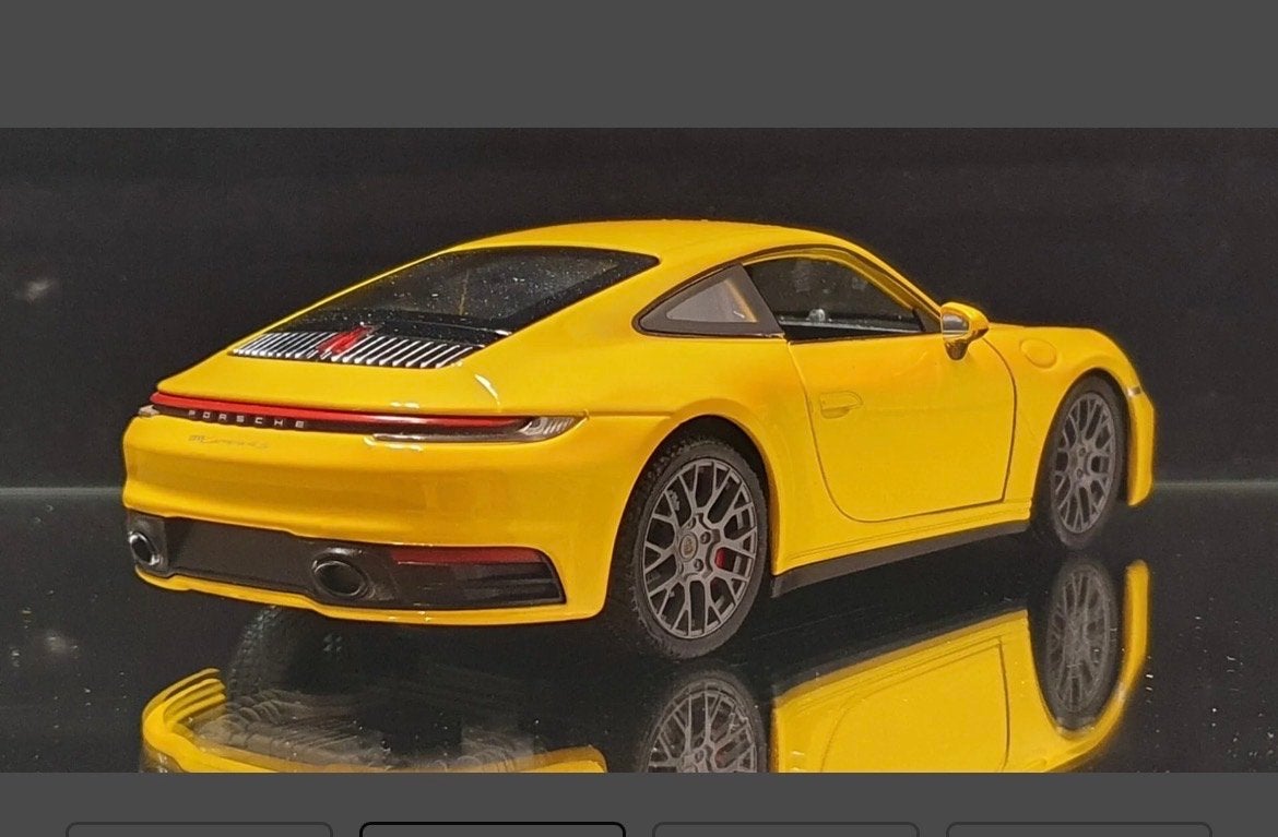 Porsche 911 Carrera 4S Welly Nex 1:24 Modelauto Geel, Ophalen of Verzenden, Nieuw, Auto