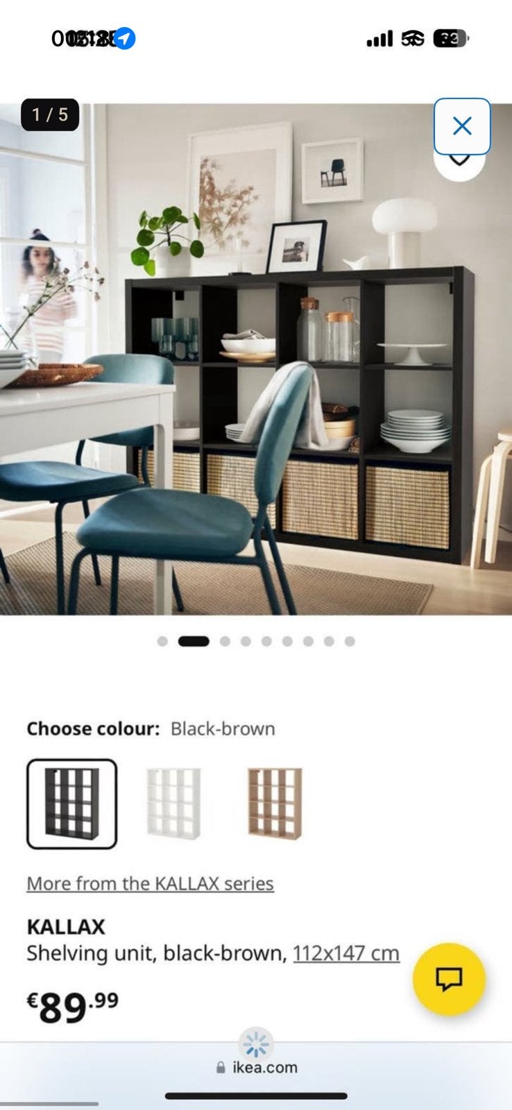 Ikea kallax bookcase, Huis en Inrichting, Kasten | Wandmeubels, Ophalen, Zo goed als nieuw, Minder dan 150 cm, Minder dan 100 cm