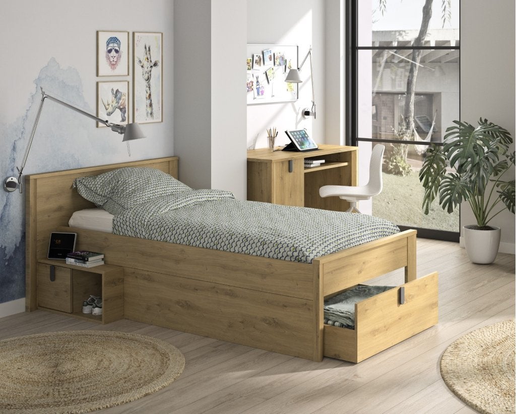 Lugano kajuitbed - 90x200 - Eiken, Niet ingevuld, Niet ingevuld, Niet ingevuld
