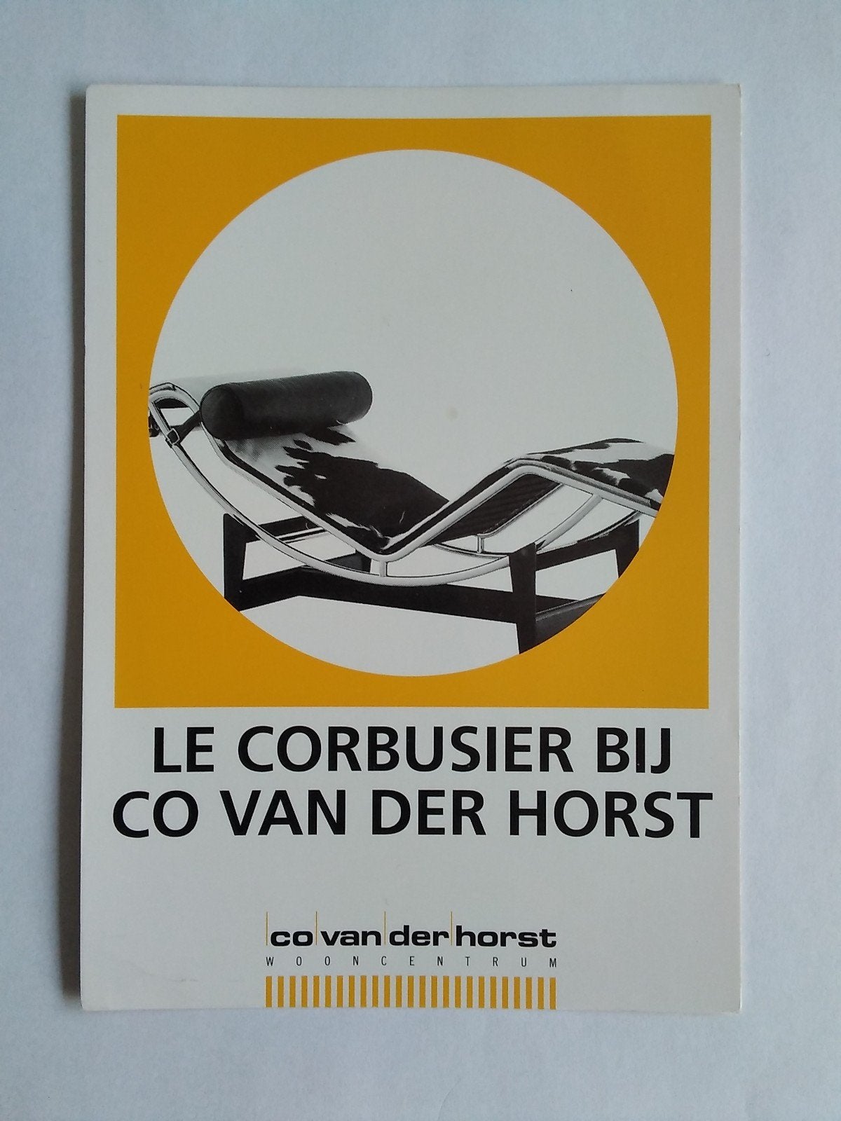 Ansichtkaart reclame Le Corbusier bij Co van der Horst, Verzenden, Zo goed als nieuw, Reclamebord