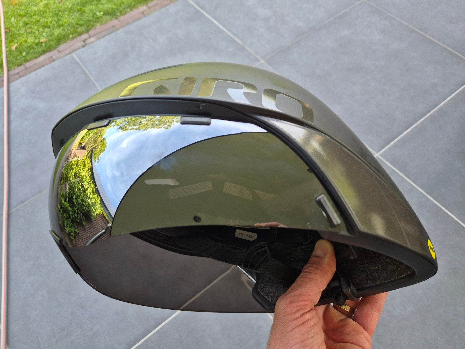 Triathlon helm Giro Aerohead mips - M. incl tas & 2x vizier, Ophalen, Zo goed als nieuw, Heer of Dame, M