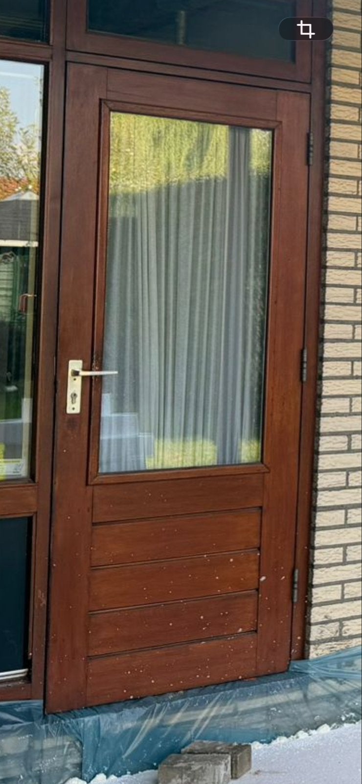 Houten Buitendeuren met Glaspaneel - Zo goed als nieuw, Ophalen, Gebruikt, 80 tot 100 cm, Buitendeur