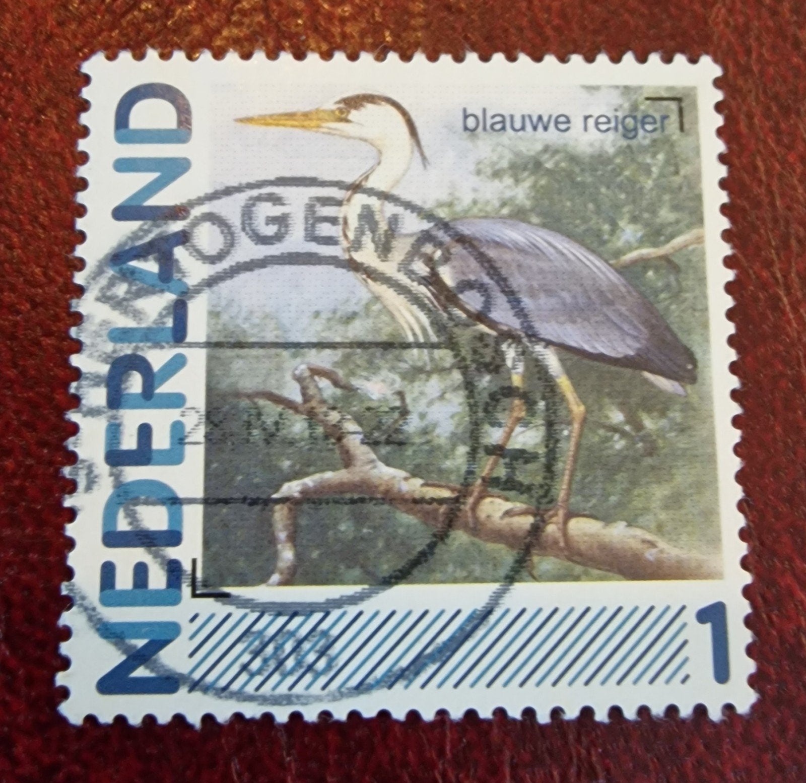 kv877 persoonlijke  postzegel 'Blauwe Reiger' - Gestempeld, Ophalen of Verzenden, Na 1940, Gestempeld