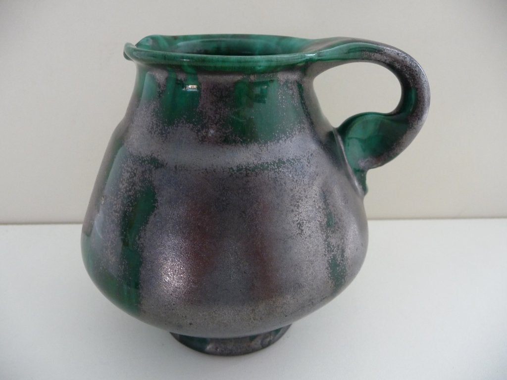 SCHENKKAN VAAS groen luster - ontw. KLAAS MOBACH 20-30-jaren, Antiek en Kunst, Ophalen of Verzenden