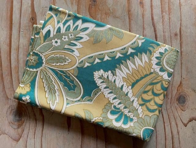 Lap stof echt vintage retro groen beige en goud NIEUW, Hobby en Vrije tijd, Stoffen en Lappen, 120 cm of meer, Nieuw, Ophalen of Verzenden