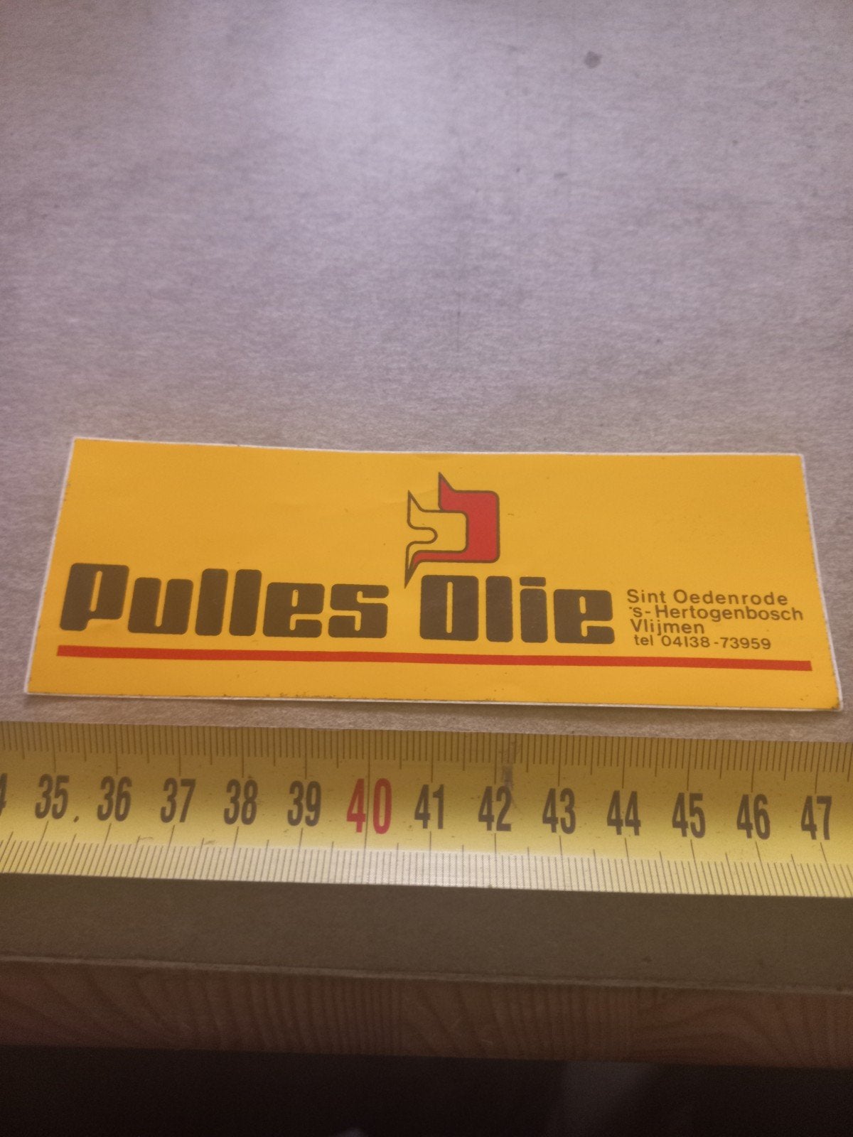 Vintage Pulles Olie Sticker - Sint Oedenrode, Ophalen of Verzenden