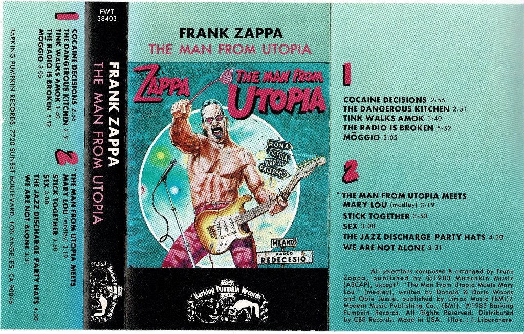 Frank Zappa – The Man From Utopia cassette USA, Cd's en Dvd's, Gebruikt, Verzenden, 1 bandje, Origineel