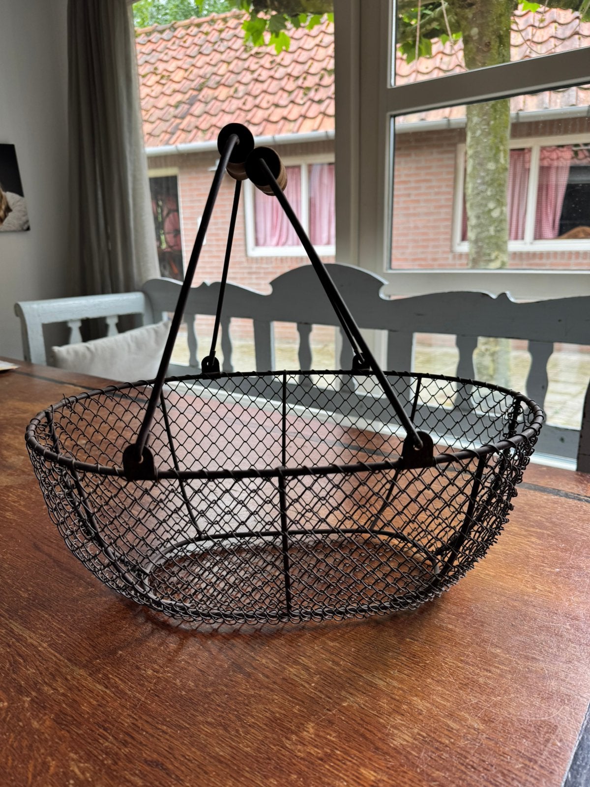 IJzeren decoratieve mand, Ophalen of Verzenden, Rond, Overige materialen