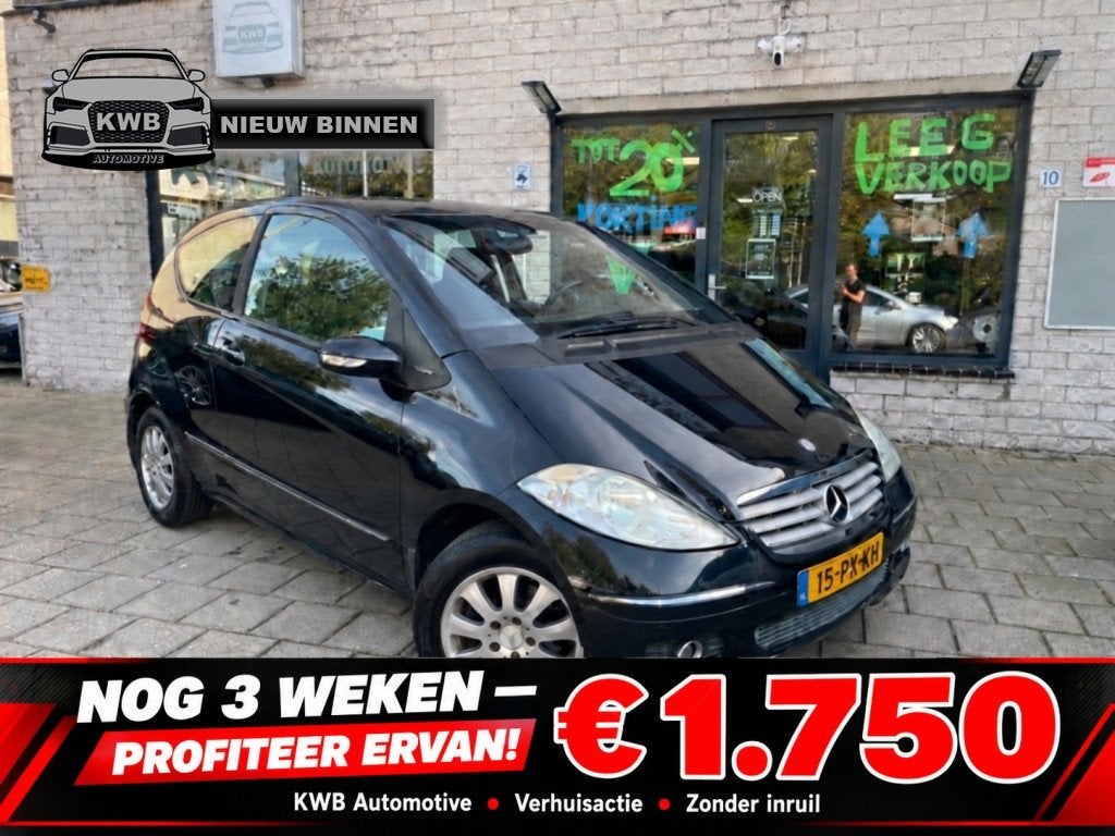 Mercedes-benz A-klasse 150 Elegance 3Drs Airco NAP Keurige s, Auto's, Stof, 1095 kg, 400 kg, Origineel Nederlands