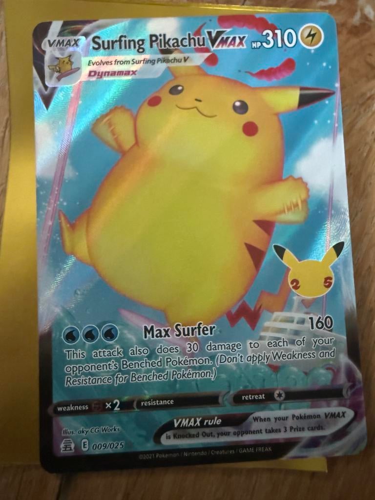 Celebrations Pikachu Vmax 009/025 CEL, Ophalen of Verzenden, Nieuw, Losse kaart