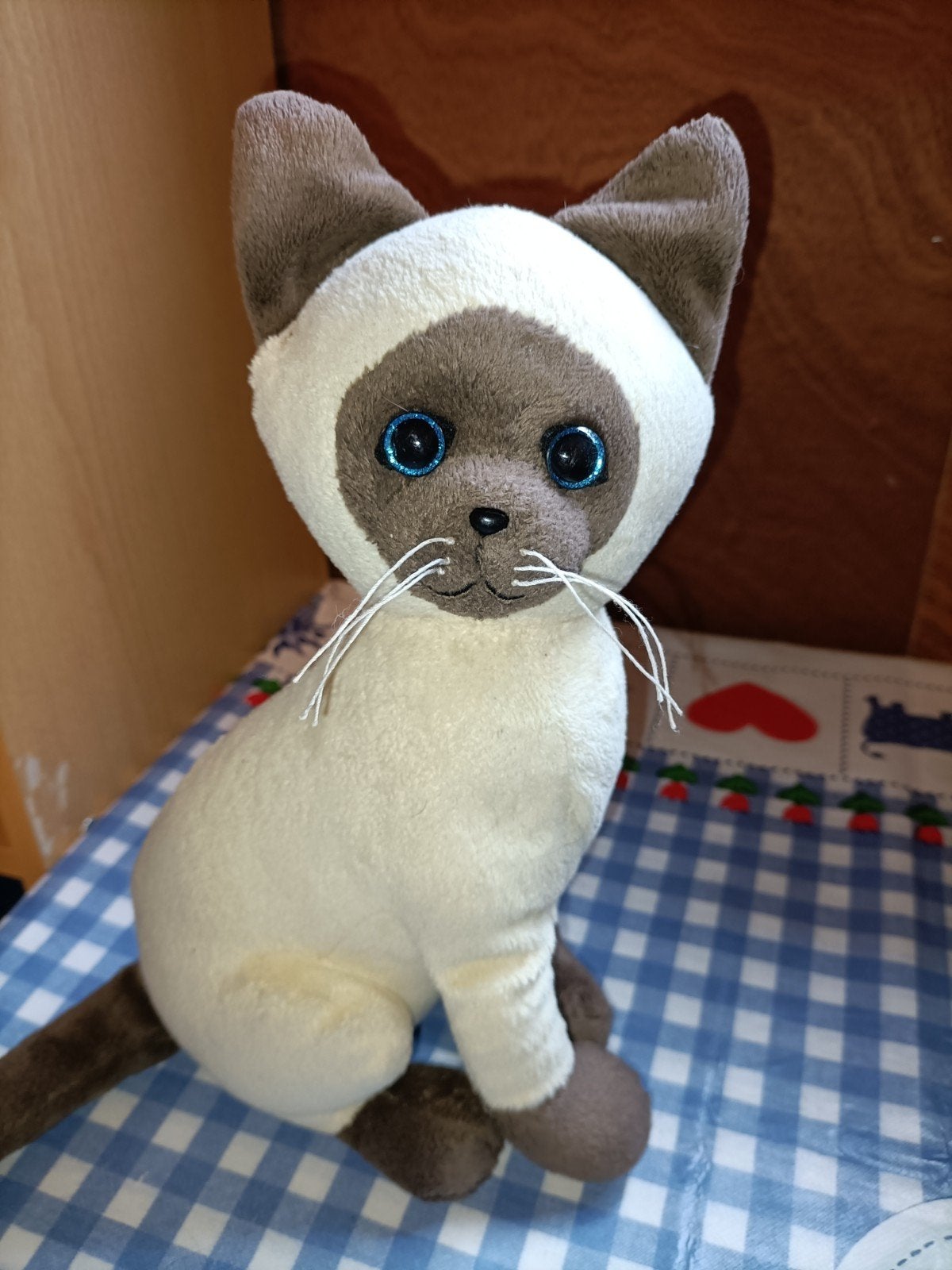 Siamees kat knuffel poes 25 cm groot, Ophalen of Verzenden, Zo goed als nieuw