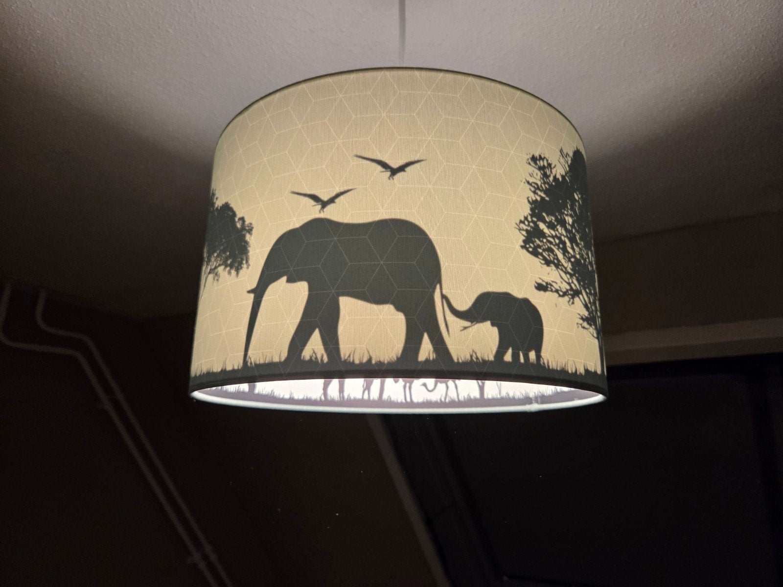 Safari hanglamp mint groen - 30x18cm, Ophalen of Verzenden, Gebruikt, Textiel, Safari, Kinderkamer