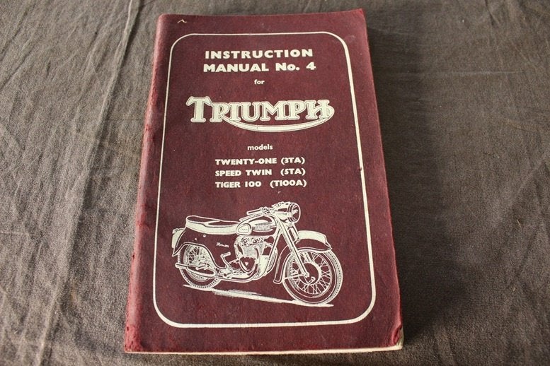 Triumph 1962 3TA 5TA T100A motorcycle instruction manual, Motoren, Ophalen of Verzenden, Triumph