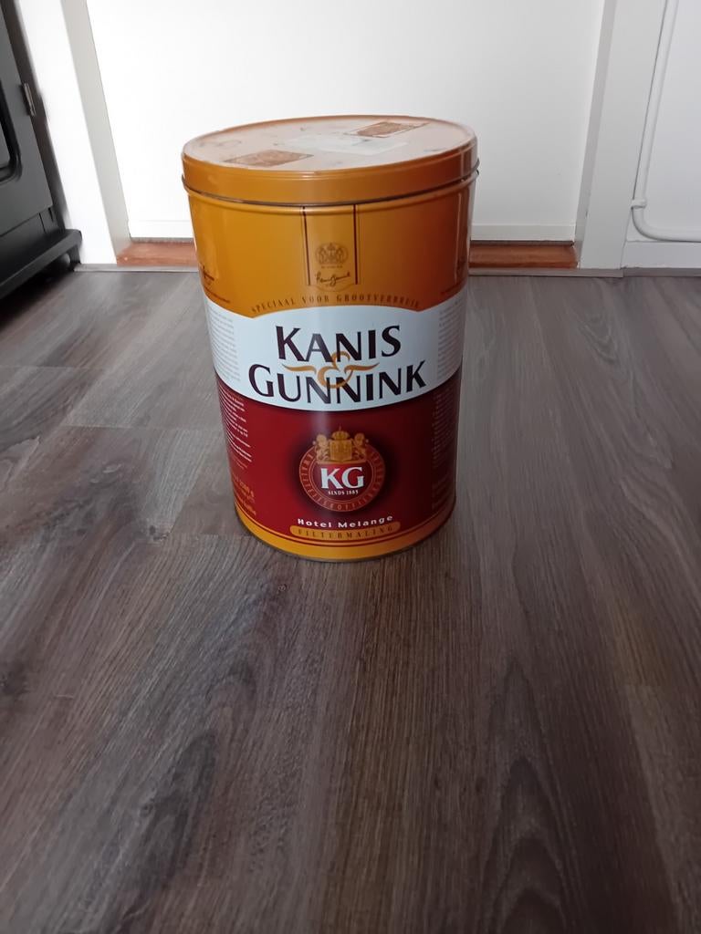 Vintage Kanis Gunnink Koffieblik - Hotel Melange, Ophalen of Verzenden, Gebruikt, Koffie, Overige merken