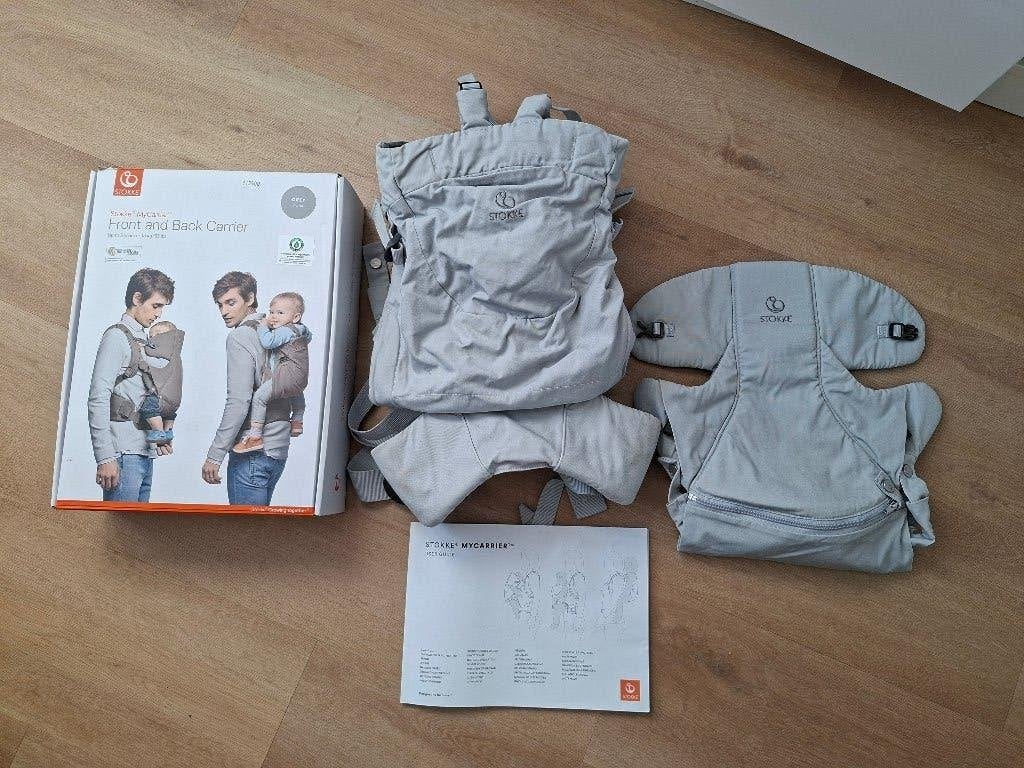 Stokke MyCarrier 3in1 draagzak - grijs, Gebruikt, Buik of Rug, Draagzak, Ophalen