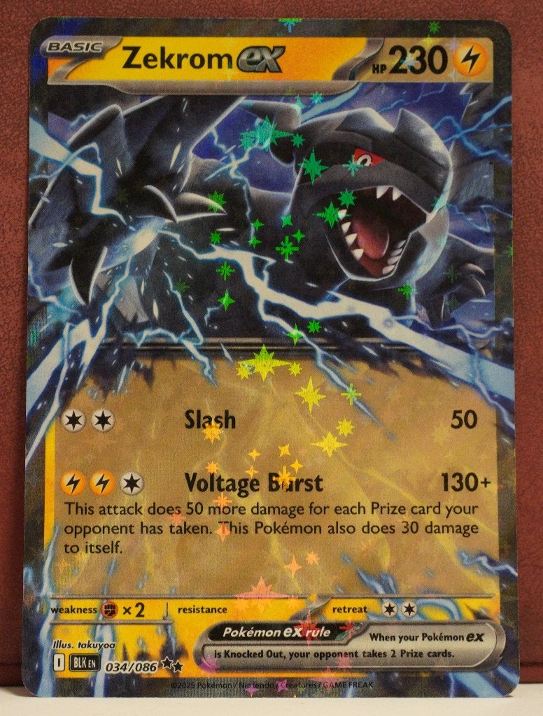 Zekrom EX 034-086 Black Bolt Pokèmon Kaart, Verzenden, Nieuw, Losse kaart