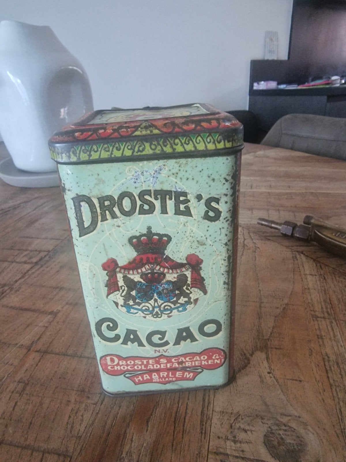 Vintage Droste's Cacao Blik - Zeldzaam Verzamelobject, Ophalen of Verzenden, Gebruikt, Overige, Droste