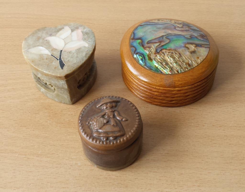3 Mini Doosjes - diverse materialen - lot 2, Ophalen of Verzenden
