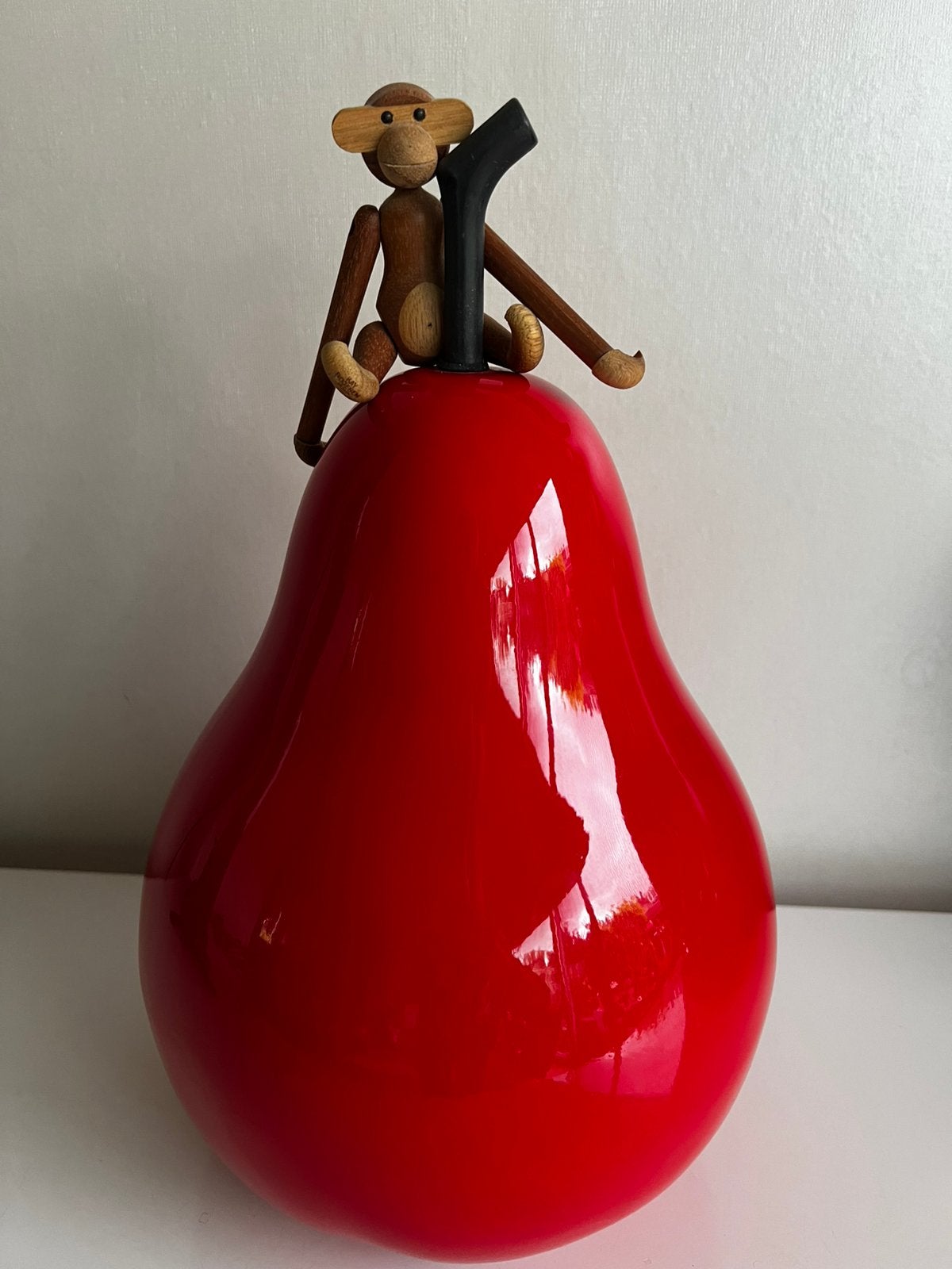 Vintage XXL Art Object Rode Peer Kunststof Jaren 80, Ophalen of Verzenden, Object, Kunststof
