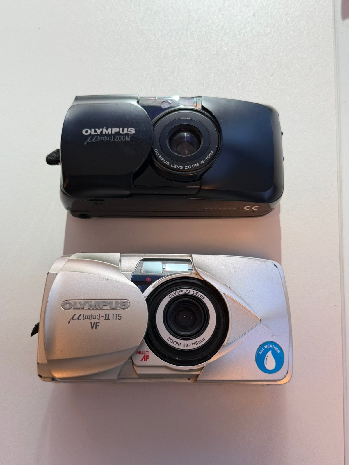 2x Olympus Mju Vintage Analoge Fotocamera 35mm compact, P, P, Ophalen of Verzenden, Zo goed als nieuw