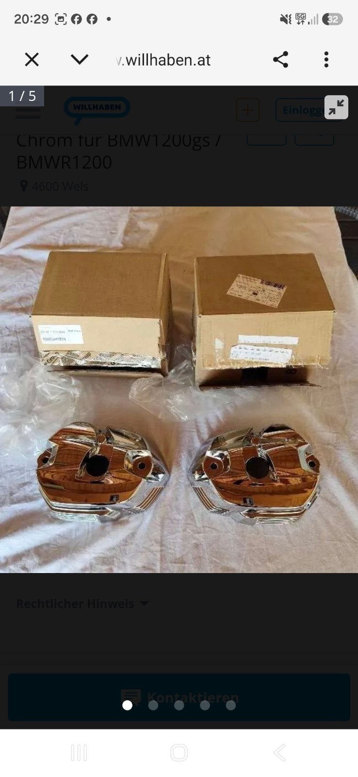 Chrome Cilinderdeksels BMW R 1200GS DOHC (2010-2012), Ophalen of Verzenden, Gebruikt