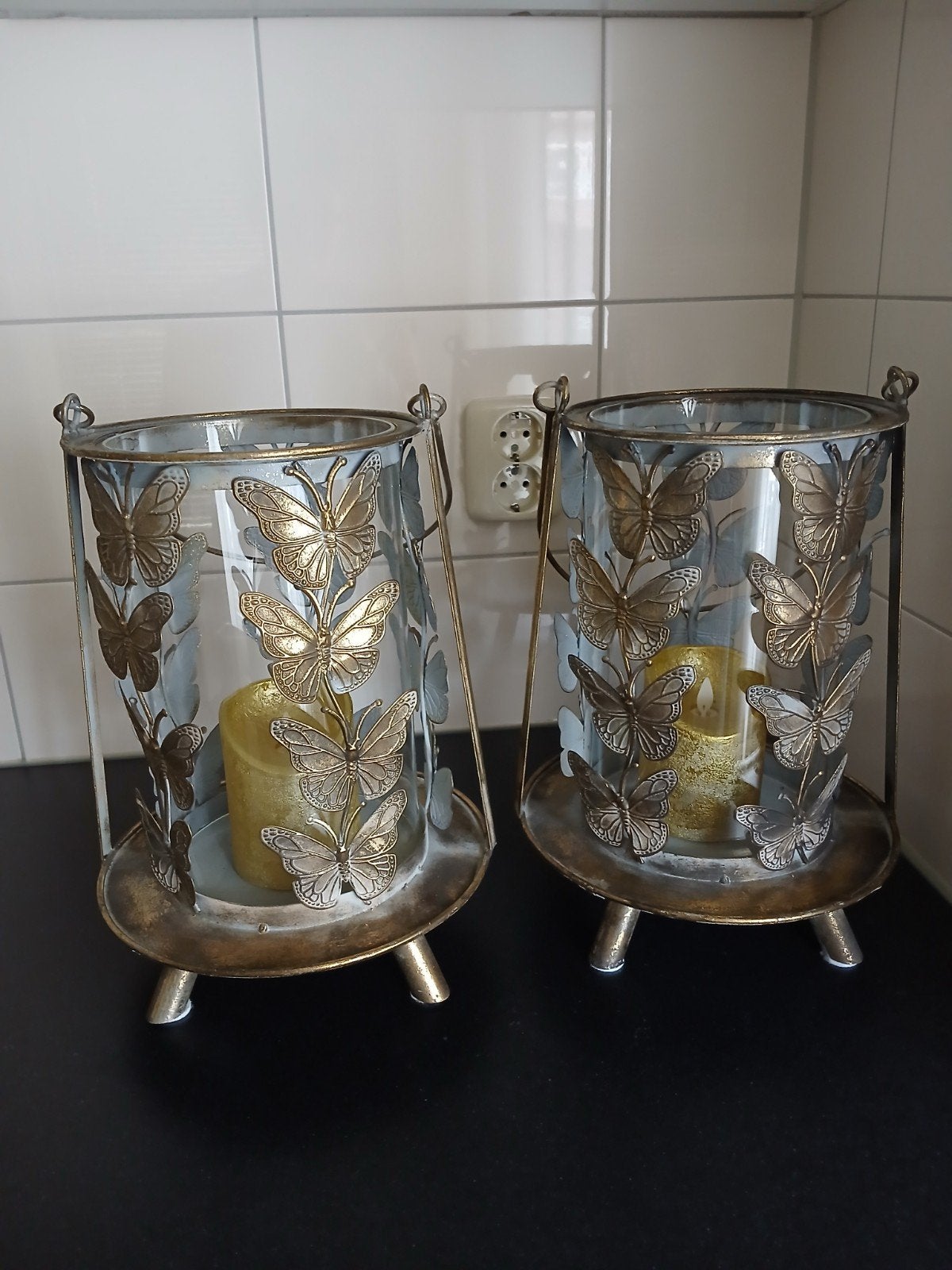 nieuwe vlinder windlichten, Huis en Inrichting, Woonaccessoires | Kandelaars en Kaarsen, Ophalen