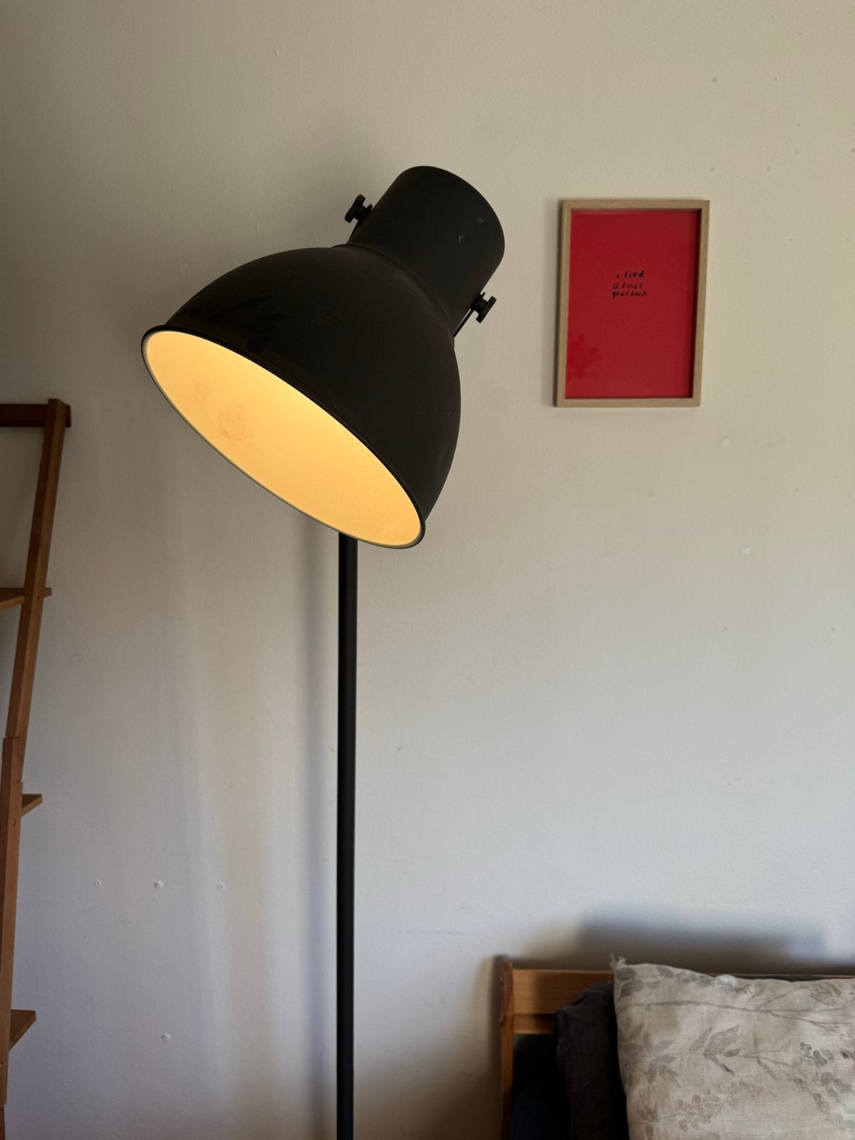 Grote zwarte vloerlamp met verstelbare kap, Ophalen, Gebruikt, E27 (groot), Metaal