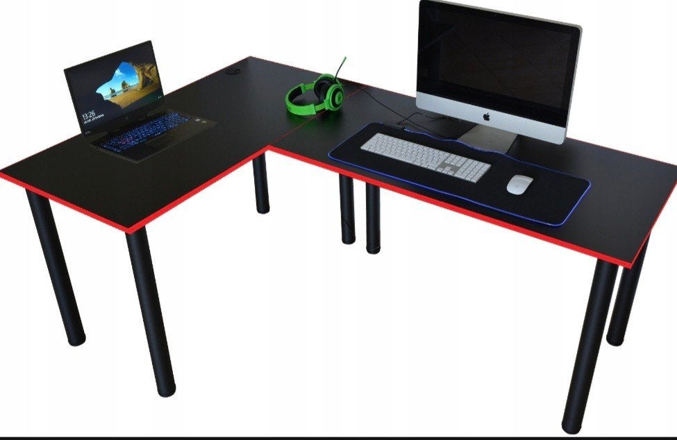 Groot hoekbureau 2x120 cm | Gaming desk 2x120cm, Ophalen, Gebruikt