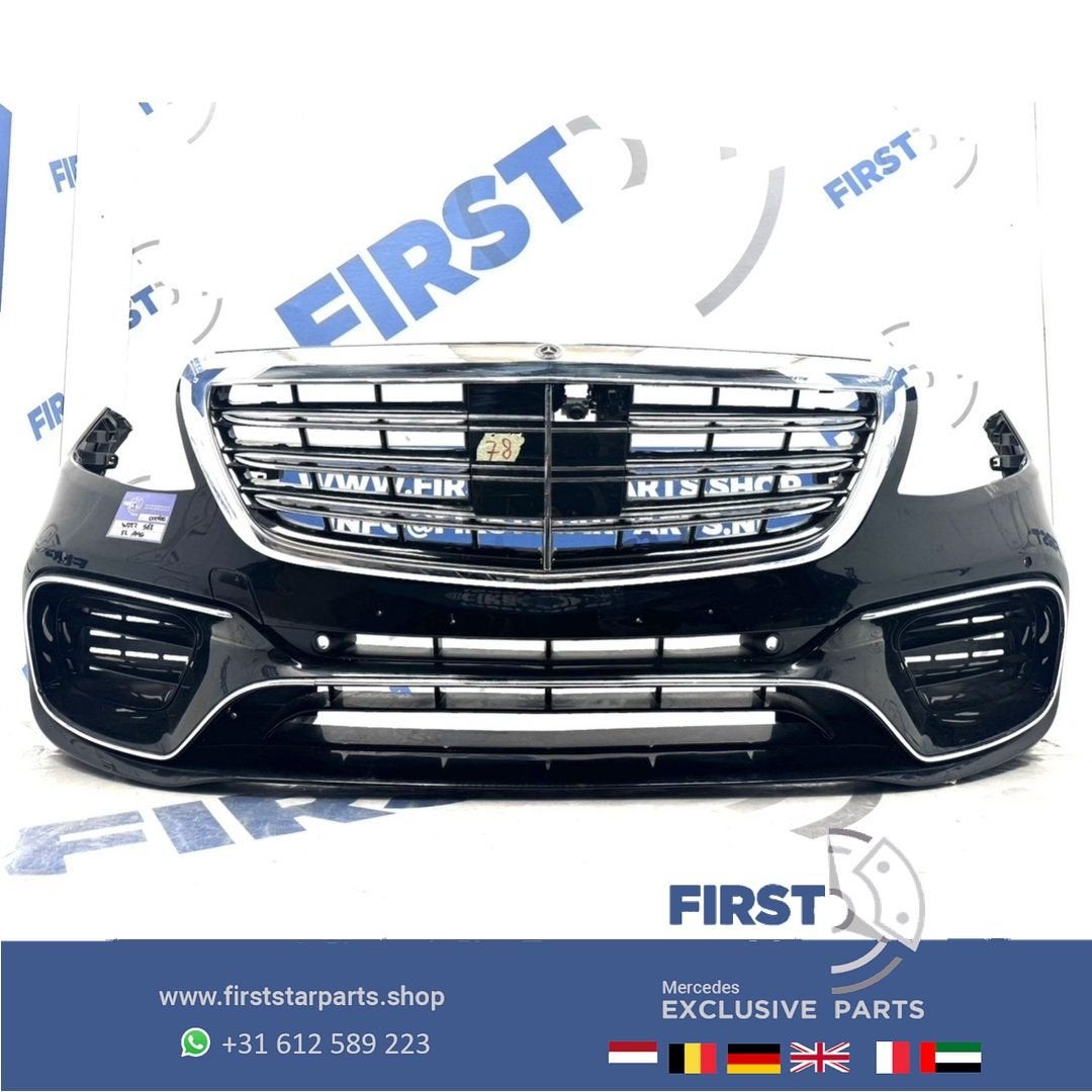 BUMPER W222 S63 AMG VOORBUMPER COMPLEET ZWART WIT GRIJS Merc, Auto-onderdelen, Gebruikt, -, Voor, Ophalen of Verzenden