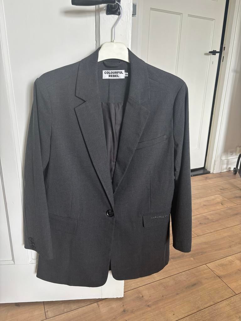Colourful Rebel Grijze Blazer - Maat XS, Ophalen, Zo goed als nieuw, Jasje, Maat 34 (XS) of kleiner