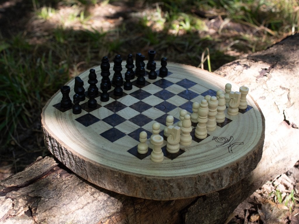Schaakbord Handgemaakt Boomschijf, Hobby en Vrije tijd, Een of twee spelers, Ophalen of Verzenden, Nieuw, Handgemaakt
