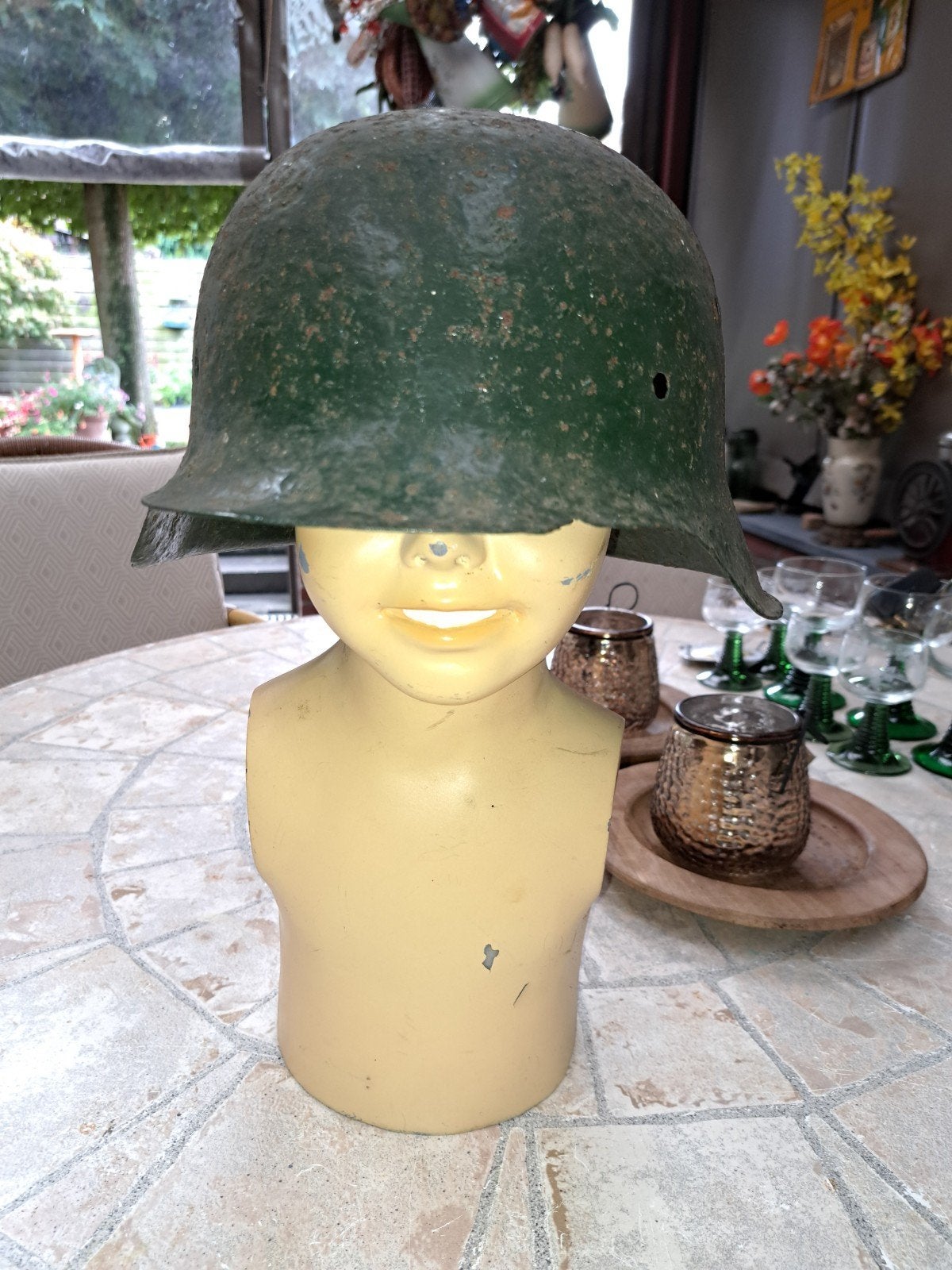 duitse wo2 helm schuurvondst, Ophalen of Verzenden, Duitsland, Helm of Baret
