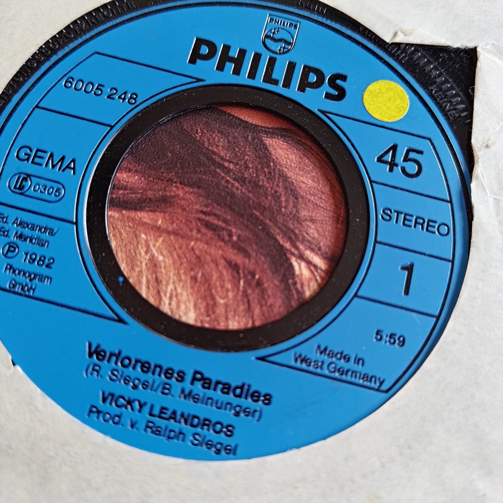 Vicky Leandros - Verlorenes Paradies (Single, 1982), Gebruikt, 7 inch, Ophalen of Verzenden, Pop
