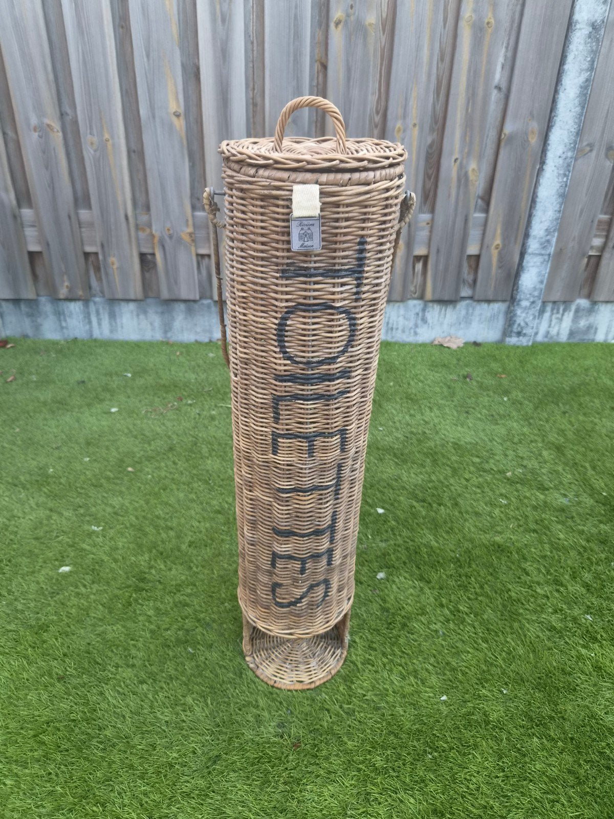 Riviera Maison Toiletrolhouder Rotan - Landelijke Stijl, Ophalen, Natuurlijk materiaal, Bruin, Landelijk