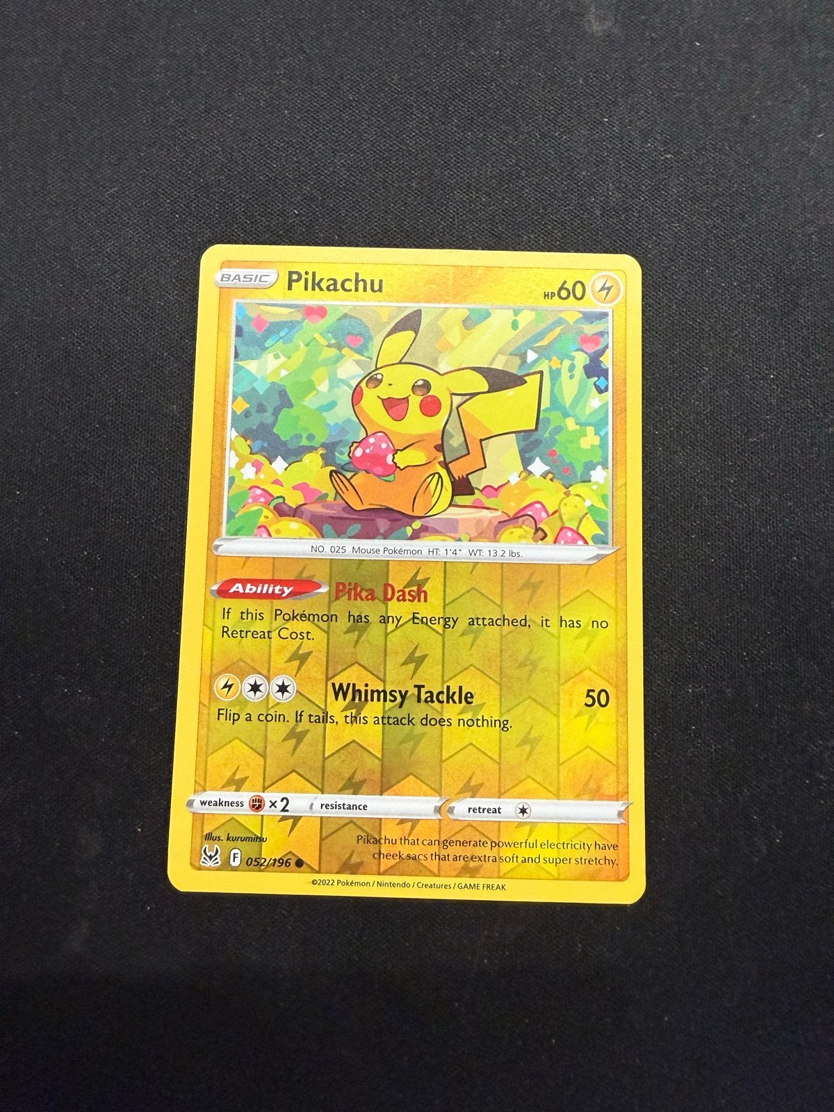 Pikachu reverse Pokémon Kaart 050/196 lost origin, Ophalen of Verzenden, Zo goed als nieuw, Losse kaart
