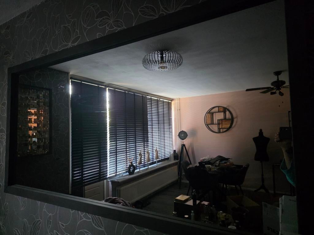 Grote muurspiegel 180x60 antraciet omlijsting., Huis en Inrichting, Woonaccessoires | Spiegels, Ophalen, 125 cm of meer, Zo goed als nieuw