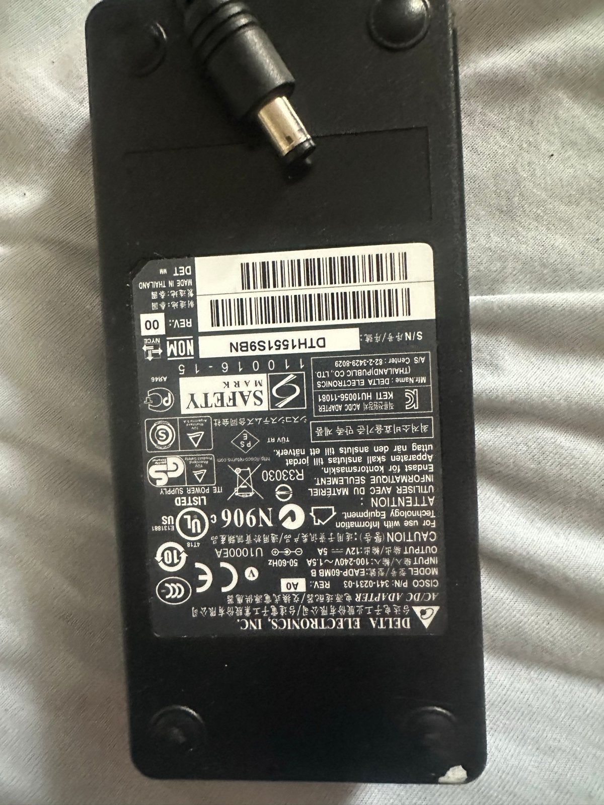 Delta Electronics AC/DC Adapter 12V 5A - DTH1551S9BN, Ophalen of Verzenden, Zo goed als nieuw