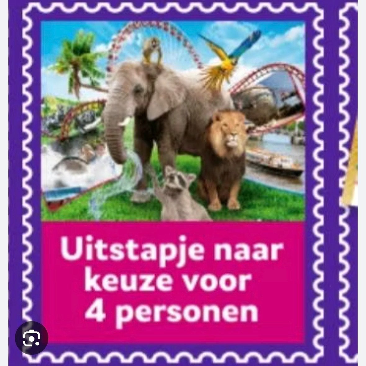Uitstapje naar keuze 4 personen, Drie personen of meer, Ticket of Toegangskaart