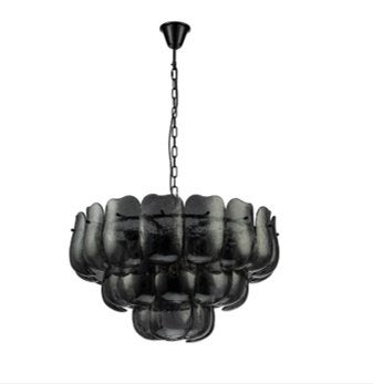 PTMD hanglamp Vila Gunmetal L, Ophalen, E14 (klein), Nieuw, Glas