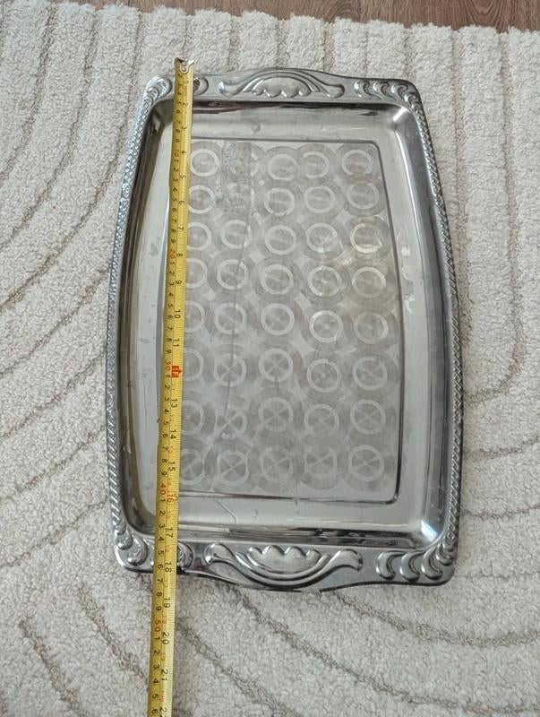 Vintage metalen serveertray – decoratief – 3119 cm, Ophalen of Verzenden