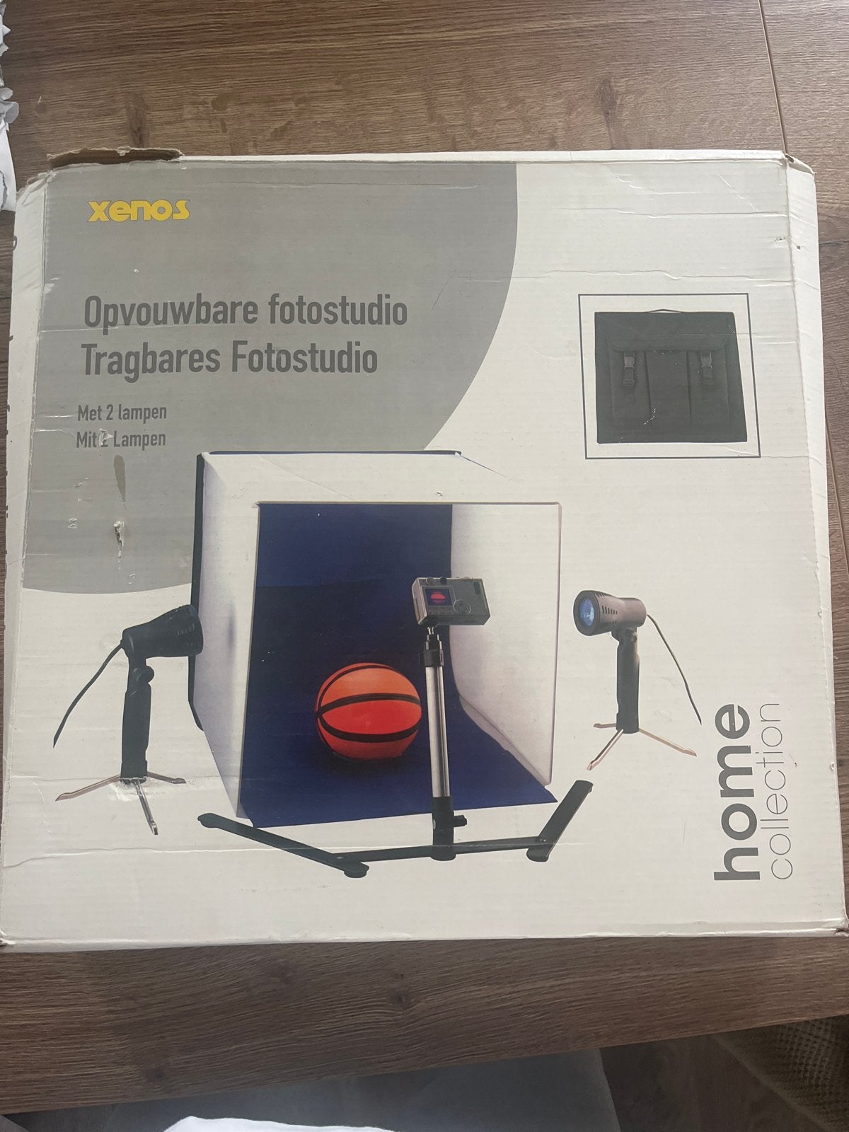 Xenos Opvouwbare Fotostudio met 2 Lampen, Ophalen, Nieuw, Mini fotostudio, Inclusief lampen