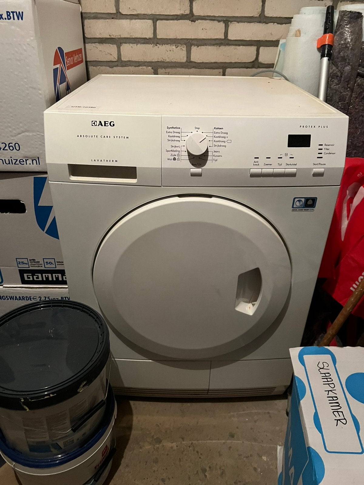 AEG droger, Ophalen, Zo goed als nieuw, Voorlader, 85 tot 90 cm