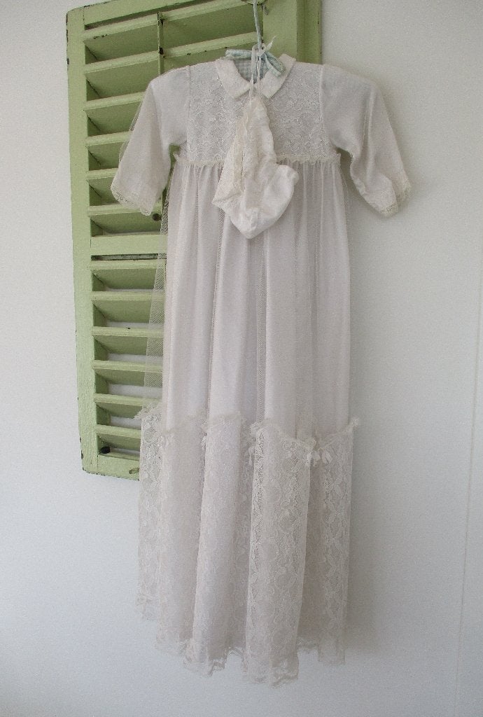 brocante vintage doop jurkje met mutsje, Ophalen of Verzenden