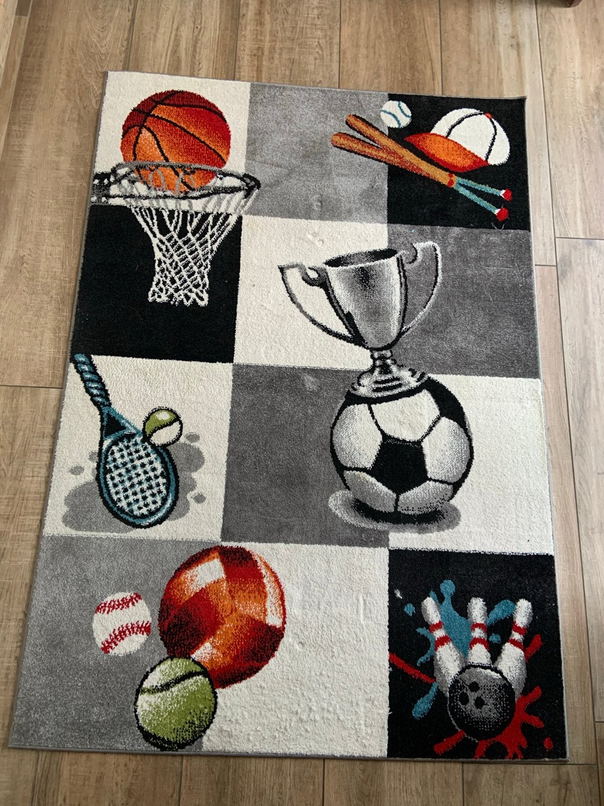 Paco Home ECE Kids Vloerkleed - Sportthema - 120x170 cm, Huis en Inrichting, Ophalen, Gebruikt, 100 tot 150 cm, 150 tot 200 cm